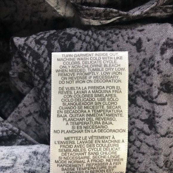 C&C California Grey Long Sleeve Animal Print Tie Top - Size Medium - Picture 6 of 6